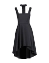 Liu •jo Woman Midi Dress Black Size 8 Cotton, Polyamide, Elastane In Black