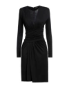 Liu •jo Woman Midi Dress Black Size 8 Viscose, Elastane In Black