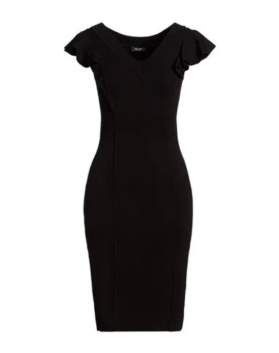 Liu •jo Woman Midi Dress Black Size L Viscose, Polyester