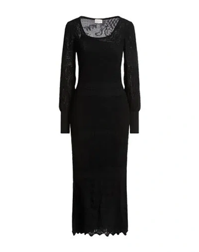 Liu •jo Woman Midi Dress Black Size M Acrylic, Polyamide, Wool