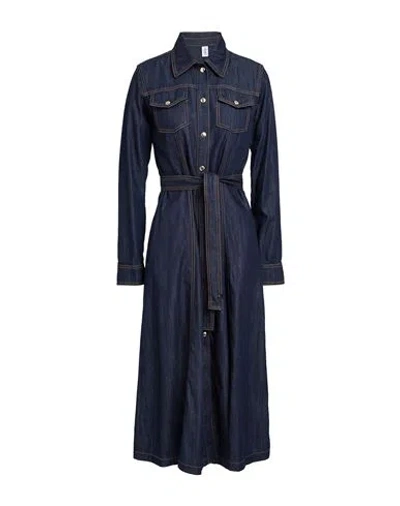 Liu •jo Woman Midi Dress Blue Size 10 Cotton