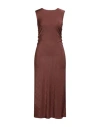 Liu •jo Woman Midi Dress Brown Size 8 Polyester, Elastane In Brown