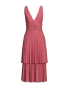 Liu •jo Woman Midi Dress Coral Size 4 Viscose, Polyester, Polyamide, Elastane In Red