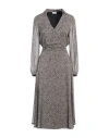 Liu •jo Woman Midi Dress Dark Brown Size 6 Viscose In Brown