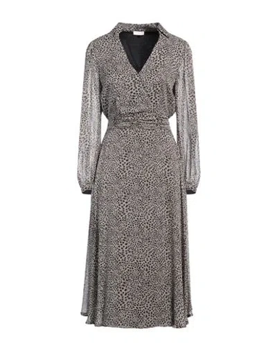 Liu •jo Woman Midi Dress Dark Brown Size 6 Viscose