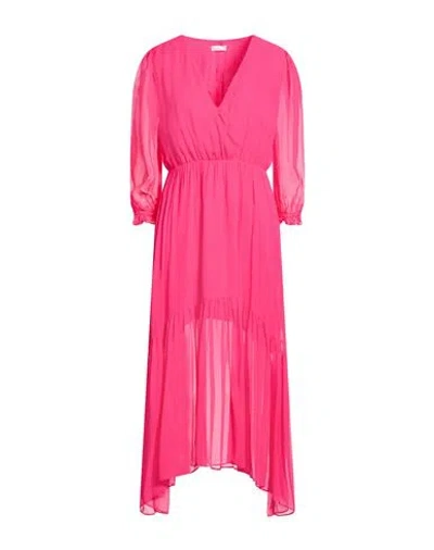 Liu •jo Woman Midi Dress Fuchsia Size 6 Viscose In Pink