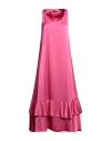 Liu •jo Woman Midi Dress Fuchsia Size L Polyester In Pink