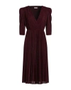 Liu •jo Woman Midi Dress Garnet Size 10 Viscose, Polyamide, Polyester, Elastane In Burgundy