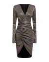 Liu •jo Woman Midi Dress Gold Size 10 Polyester In Gold