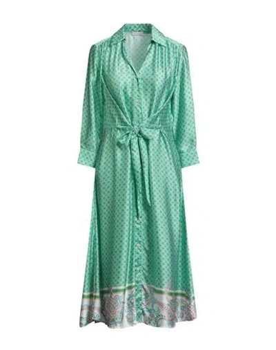 Liu •jo Woman Midi Dress Green Size 10 Polyester