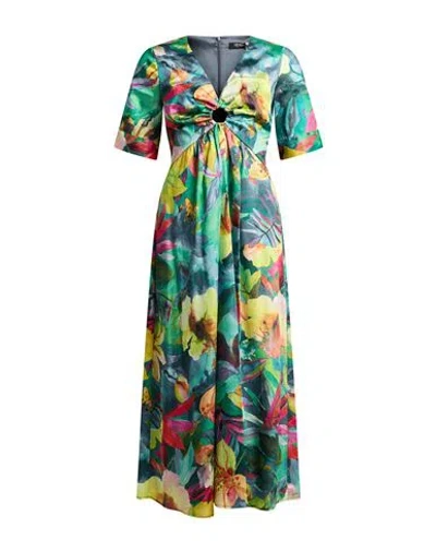 Liu •jo Woman Midi Dress Green Size 6 Polyester In Multi
