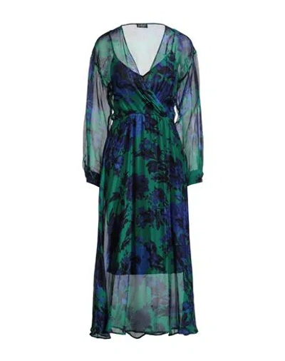 Liu •jo Woman Midi Dress Green Size 6 Silk, Viscose