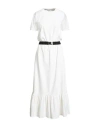 Liu •jo Woman Midi Dress Ivory Size S Cotton, Elastane, Polyester In White