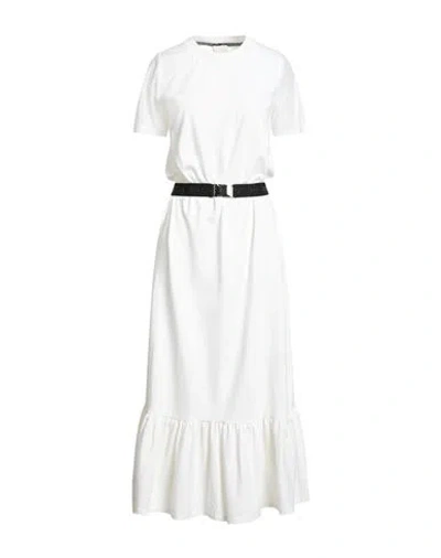 Liu •jo Woman Midi Dress Ivory Size S Cotton, Elastane, Polyester In White
