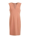 Liu •jo Woman Midi Dress Light Brown Size 8 Polyester, Elastane In Sand