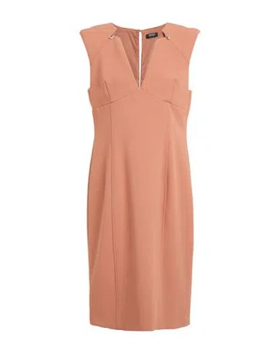 Liu •jo Woman Midi Dress Light Brown Size 8 Polyester, Elastane In Sand