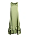 Liu •jo Woman Midi Dress Light Green Size L Polyester In Green
