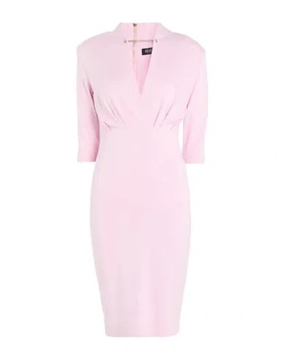 Liu •jo Woman Midi Dress Light Pink Size 4 Viscose, Polyamide, Elastane