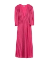 Liu •jo Woman Midi Dress Magenta Size 8 Viscose, Polyamide, Polyester, Elastane In Pink