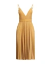 Liu •jo Woman Midi Dress Marigold Size 8 Viscose, Polyamide, Polyester, Elastane In Yellow