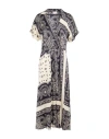 Liu •jo Woman Midi Dress Midnight Blue Size 10 Viscose, Elastane In Blue