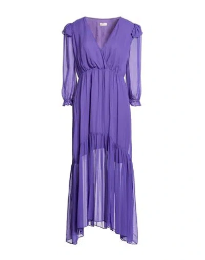 Liu •jo Woman Midi Dress Purple Size 6 Viscose