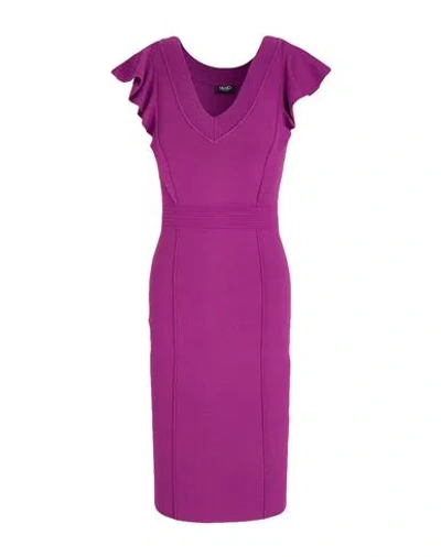 Liu •jo Woman Midi Dress Purple Size S Viscose, Polyester In Pink