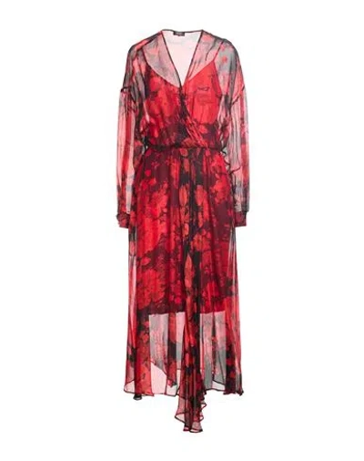 Liu •jo Woman Midi Dress Red Size 6 Silk, Viscose