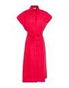 Liu •jo Woman Midi Dress Red Size 8 Cotton In Red