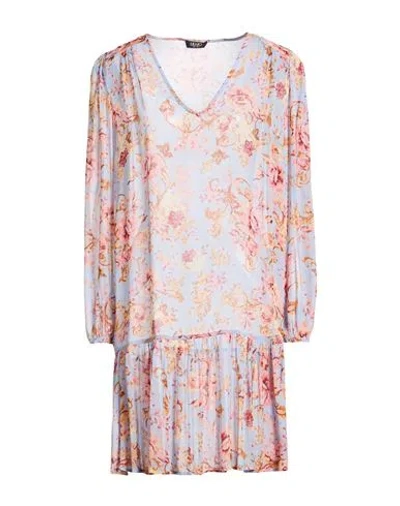 Liu •jo Woman Midi Dress Sky Blue Size 4 Viscose In Multi