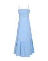 Liu •jo Woman Midi Dress Sky Blue Size 10 Cotton In Blue