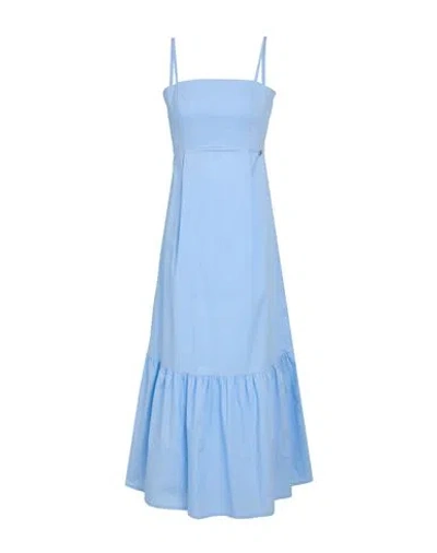 Liu •jo Woman Midi Dress Sky Blue Size 10 Cotton