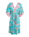Liu •jo Woman Midi Dress Turquoise Size L Polyester, Elastane