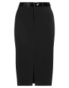 Liu •jo Woman Midi Skirt Black Size 6 Polyester, Elastane In Black