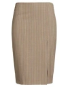 Liu •jo Woman Midi Skirt Camel Size 10 Polyester, Viscose, Elastane In Brown