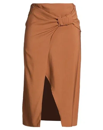 Liu •jo Woman Midi Skirt Camel Size 2 Viscose, Polyester In Nude