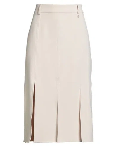 Liu •jo Woman Midi Skirt Cream Size 8 Polyester, Elastane In White