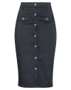 Liu •jo Woman Midi Skirt Midnight Blue Size 27 Cotton, Polyester, Elastane
