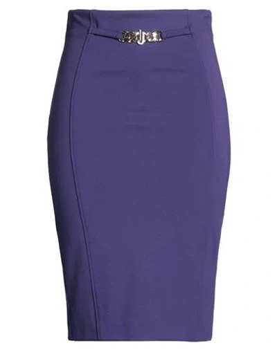 Liu •jo Woman Midi Skirt Purple Size 6 Viscose, Polyamide, Elastane