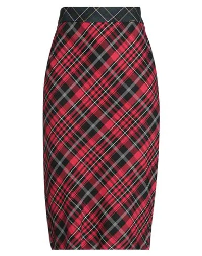Liu •jo Woman Midi Skirt Red Size 4 Polyester, Viscose, Elastane