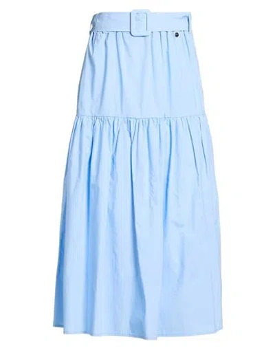 Liu •jo Woman Midi Skirt Sky Blue Size 2 Cotton
