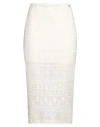 Liu •jo Woman Midi Skirt White Size 6 Cotton, Polyamide, Elastane In White