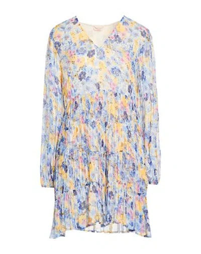 Liu •jo Woman Mini Dress Azure Size 4 Viscose In Blue