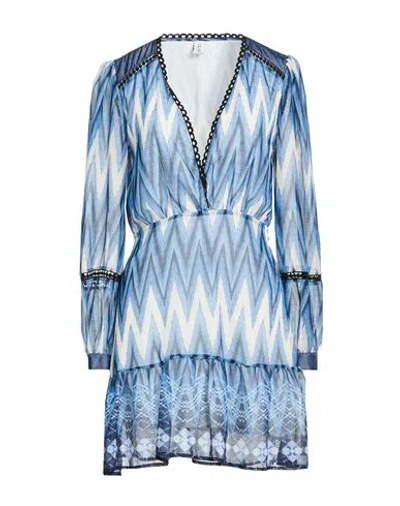 Liu •jo Woman Mini Dress Azure Size 6 Polyester In Blue