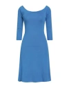 Liu •jo Woman Mini Dress Azure Size S Viscose, Nylon In Blue