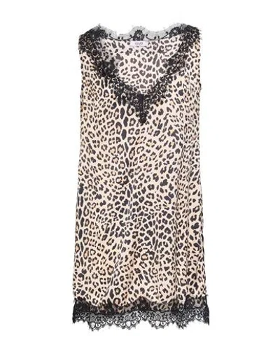 Liu •jo Woman Mini Dress Beige Size 1 Polyester, Polyamide In Animal Print
