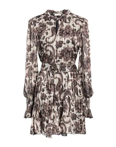 Liu •jo Woman Mini Dress Beige Size 8 Polyester, Metallic Polyester