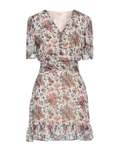 Liu •jo Woman Mini Dress Beige Size 10 Viscose, Polyester