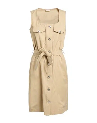 Liu •jo Woman Mini Dress Beige Size 2 Cotton, Lyocell In Neutral