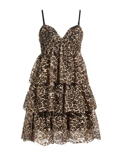 Liu •jo Woman Mini Dress Beige Size 6 Polyester In Brown